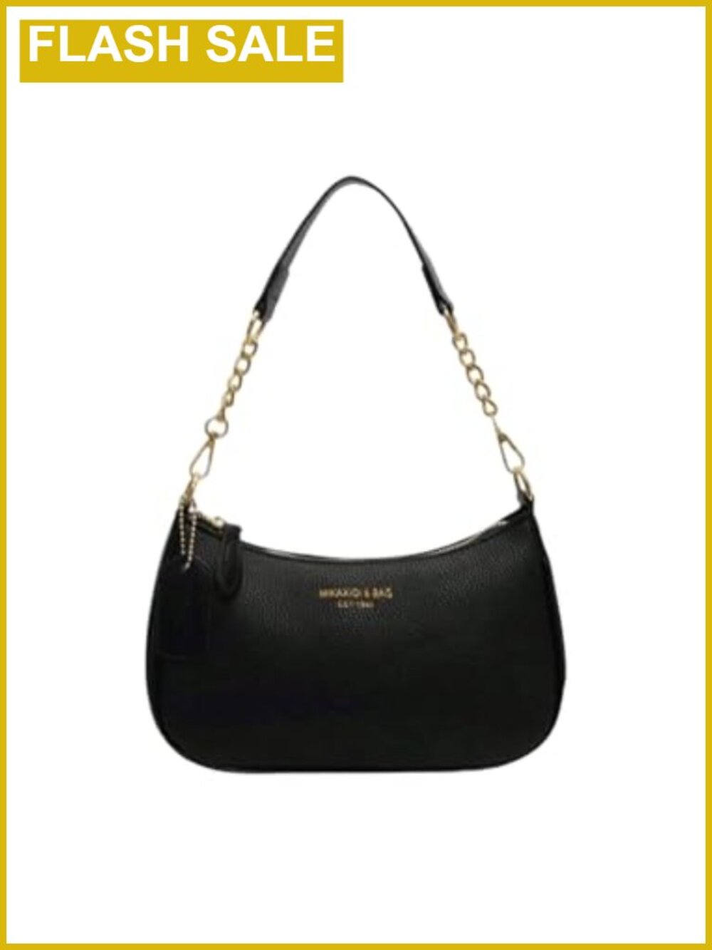 Women's PU Leather Hobo Shoulder Bag with Gold Chain, Detachable Crossbody Strap